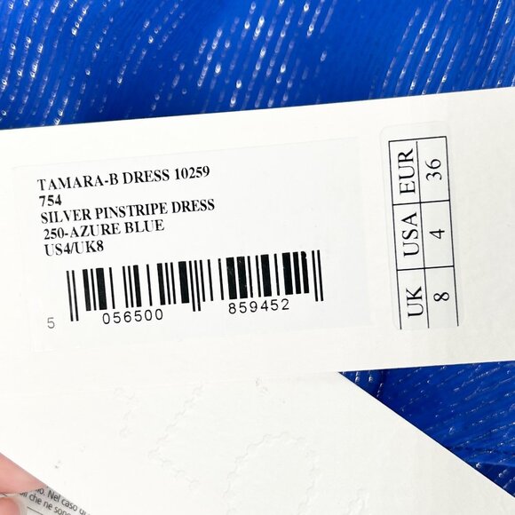 NWT Saloni Tamara Ruffle Metallic Pinstripe Maxi - Picture 13 of 13